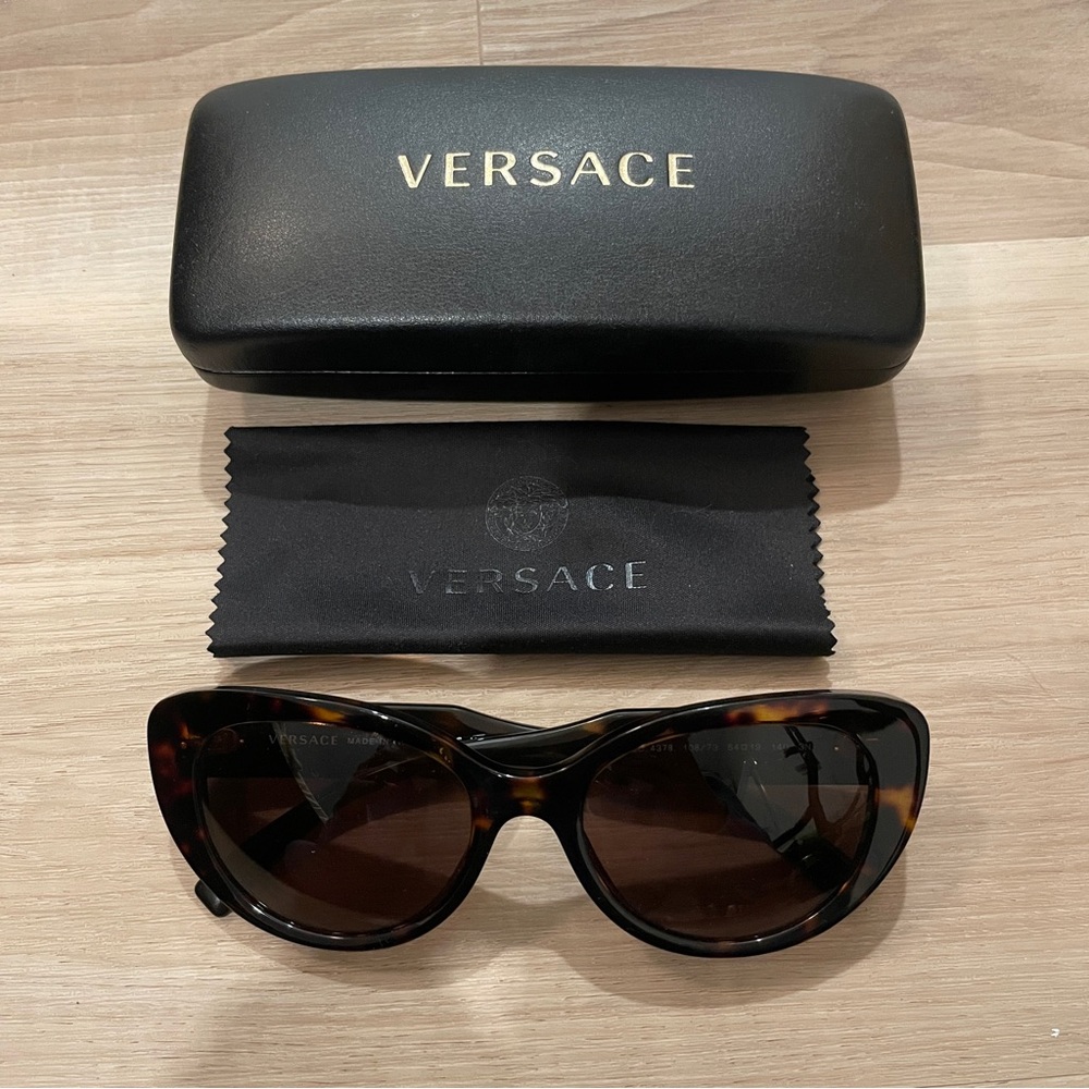 Versace Cat Eye Leopard Print Sunglasses